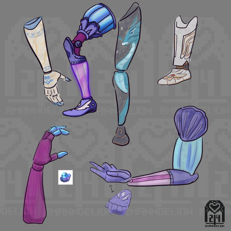 Prosthetic designs inspired by the game Palia